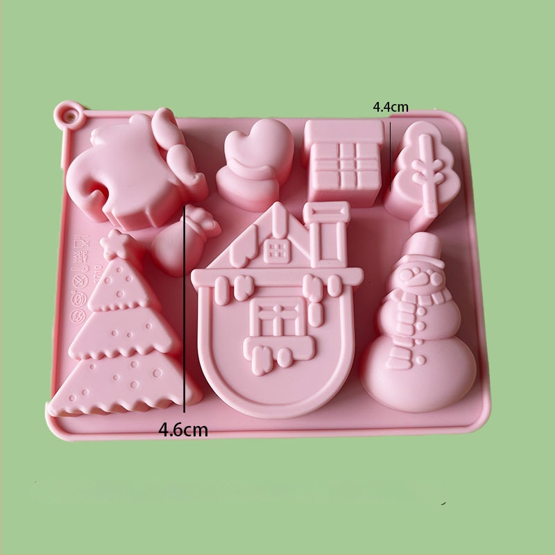 Formă din silicon pentru Moș Crăciun și Brad – Multifuncțională pentru cofetărie, mousse de ciocolată, lumânare, ipsos și săpun
