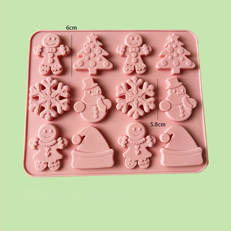 Formă din silicon pentru Moș Crăciun și Brad – Multifuncțională pentru cofetărie, mousse de ciocolată, lumânare, ipsos și săpun