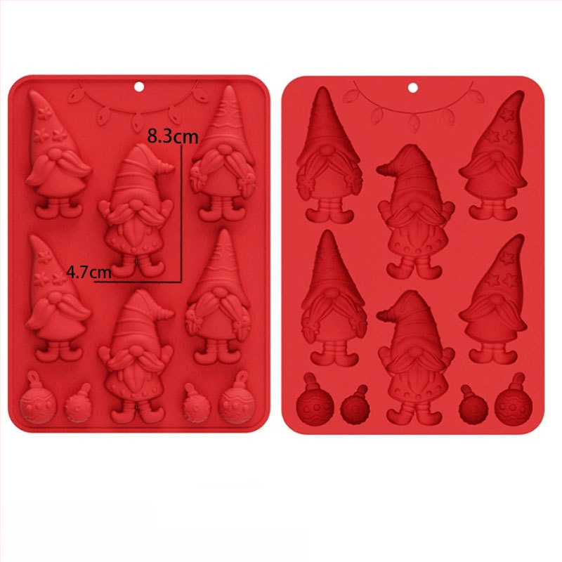 Formă din silicon pentru Moș Crăciun și Brad – Multifuncțională pentru cofetărie, mousse de ciocolată, lumânare, ipsos și săpun