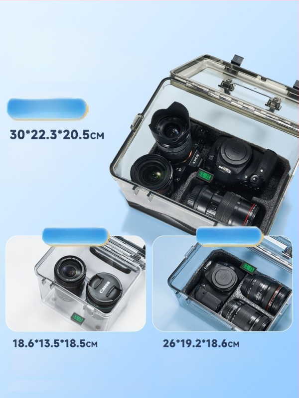 Kamera nedvességvédő doboz SLR digitális felszereléshez – szárítás, penészmentes, zárt tárolás objektívek és felszerelések számára