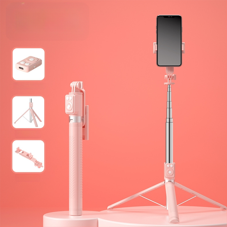 BT12 Bluetooth selfie bot és állvány LED világítással, távirányítóval