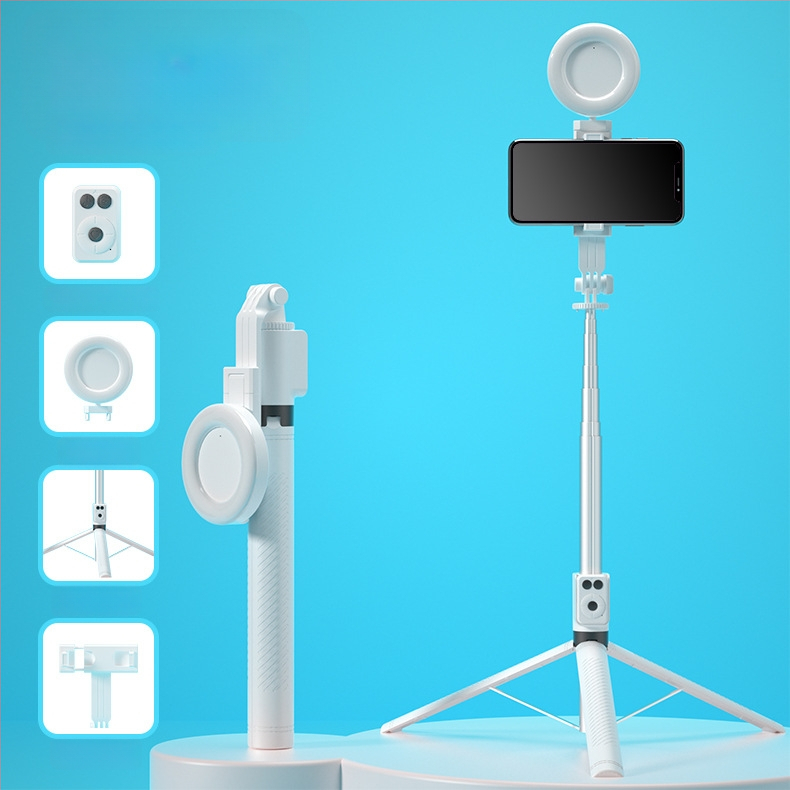 BT12 Bluetooth selfie bot és állvány LED világítással, távirányítóval