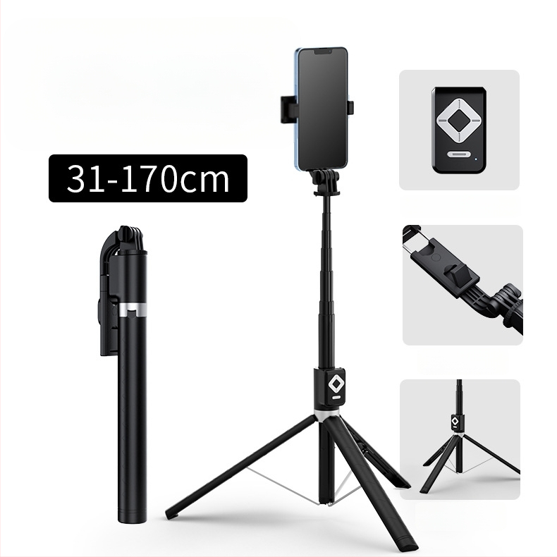 BT12 Bluetooth selfie bot és állvány LED világítással, távirányítóval