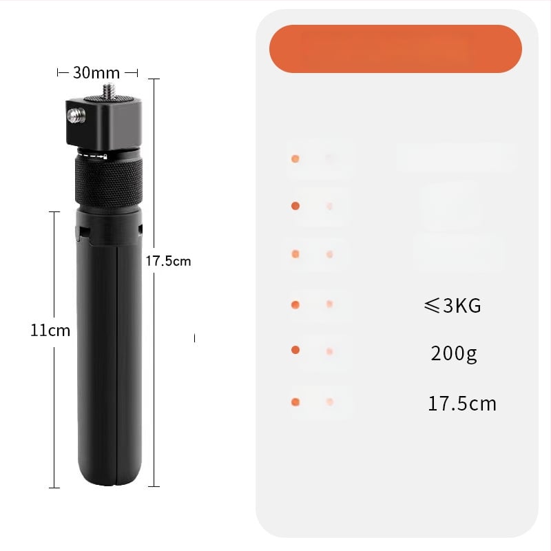 Bullet Time selfie stick fogó forgó felvétellel, 5 részű alumínium ötvözet, teherbírás 2–5 kg