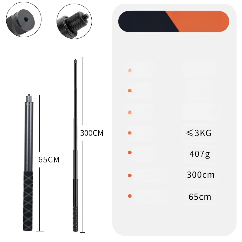 Bullet Time selfie stick fogó forgó felvétellel, 5 részű alumínium ötvözet, teherbírás 2–5 kg