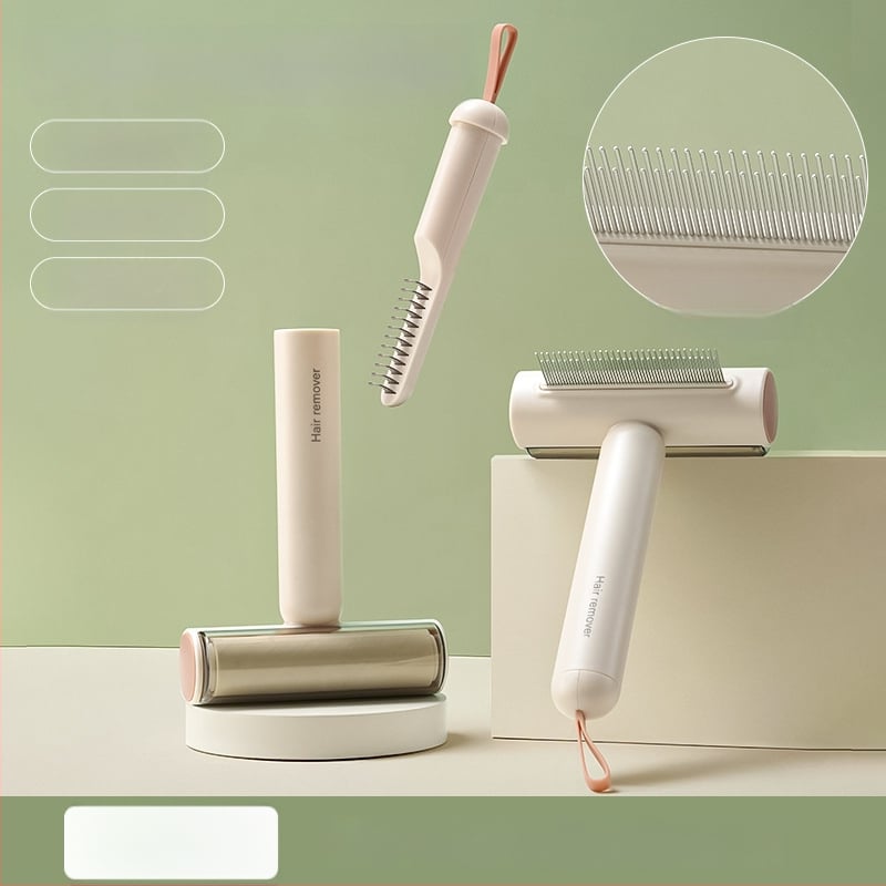 Volpet/Wopet Îndepărtător de păr pentru animale de companie pentru pisici cu blană lungă — ABS, oțel inoxidabil, cauciuc, cap pătrat