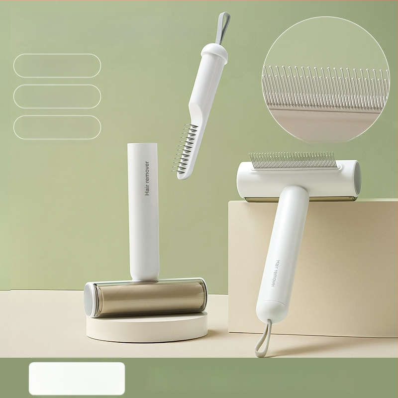 Volpet/Wopet Îndepărtător de păr pentru animale de companie pentru pisici cu blană lungă — ABS, oțel inoxidabil, cauciuc, cap pătrat