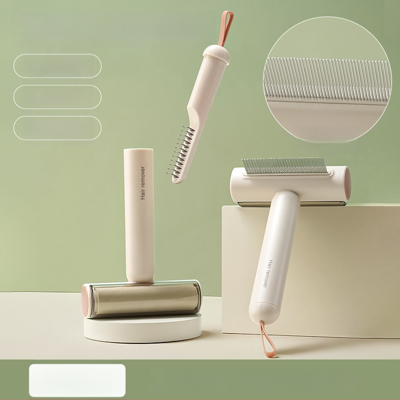 Volpet/Wopet Îndepărtător de păr pentru animale de companie pentru pisici cu blană lungă — ABS, oțel inoxidabil, cauciuc, cap pătrat