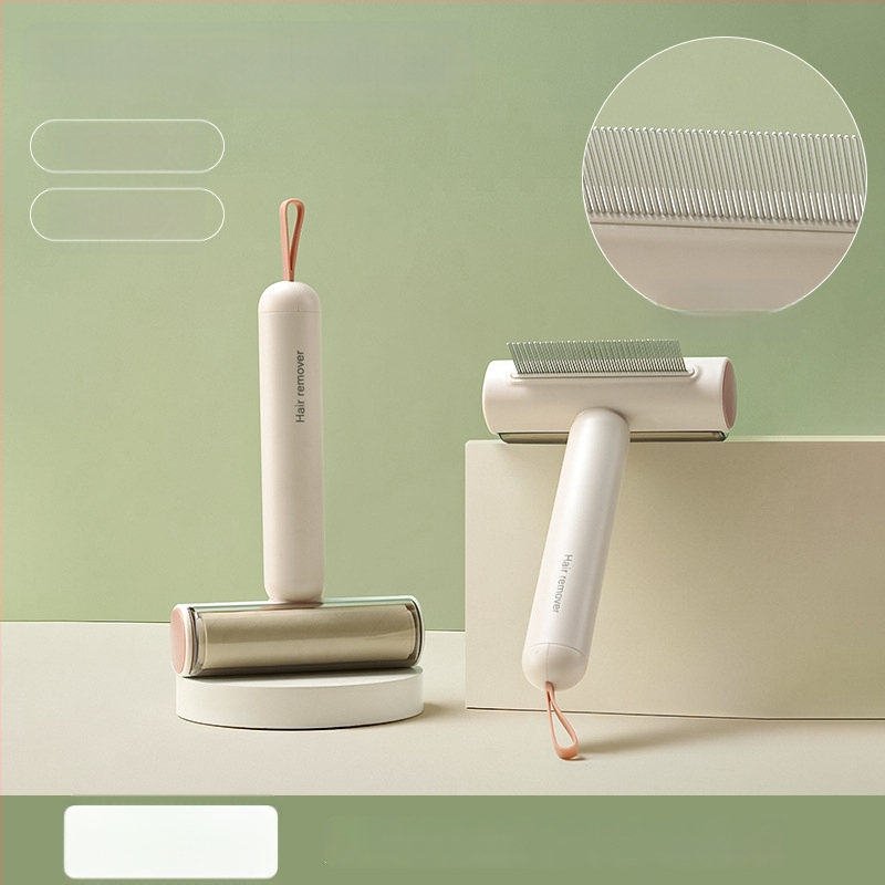 Volpet/Wopet Îndepărtător de păr pentru animale de companie pentru pisici cu blană lungă — ABS, oțel inoxidabil, cauciuc, cap pătrat