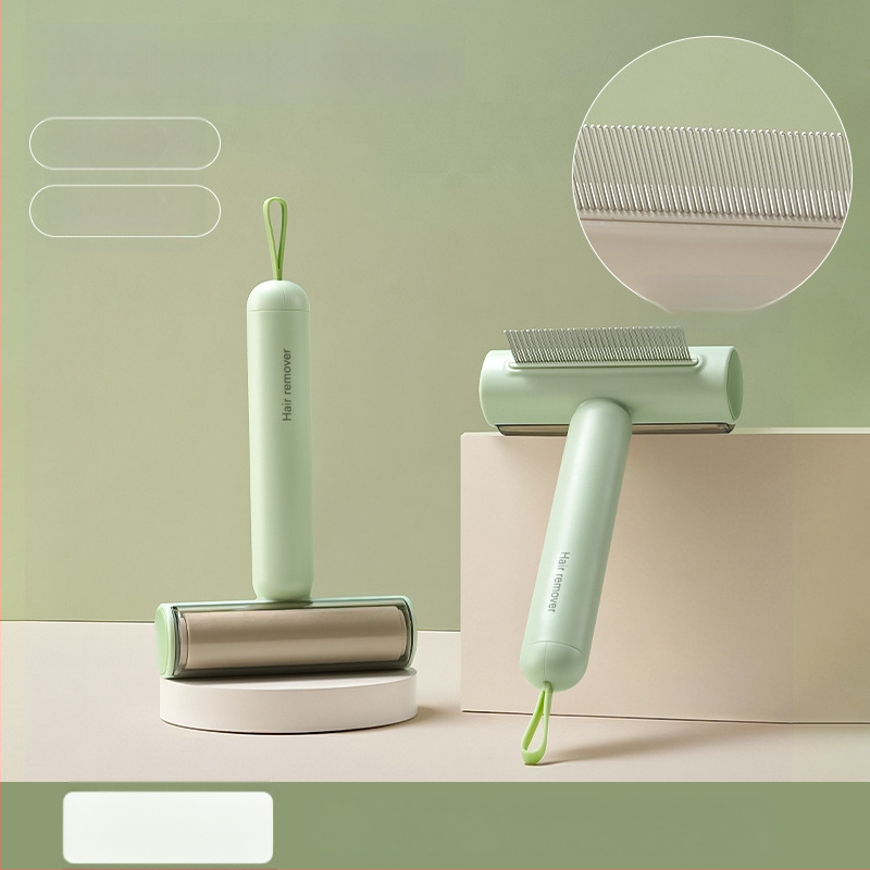 Volpet/Wopet Îndepărtător de păr pentru animale de companie pentru pisici cu blană lungă — ABS, oțel inoxidabil, cauciuc, cap pătrat