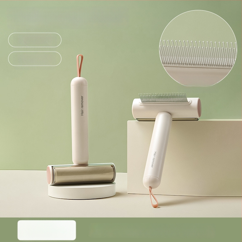 Volpet/Wopet Îndepărtător de păr pentru animale de companie pentru pisici cu blană lungă — ABS, oțel inoxidabil, cauciuc, cap pătrat