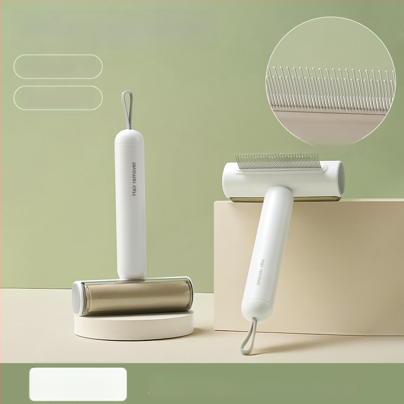 Volpet/Wopet Îndepărtător de păr pentru animale de companie pentru pisici cu blană lungă — ABS, oțel inoxidabil, cauciuc, cap pătrat