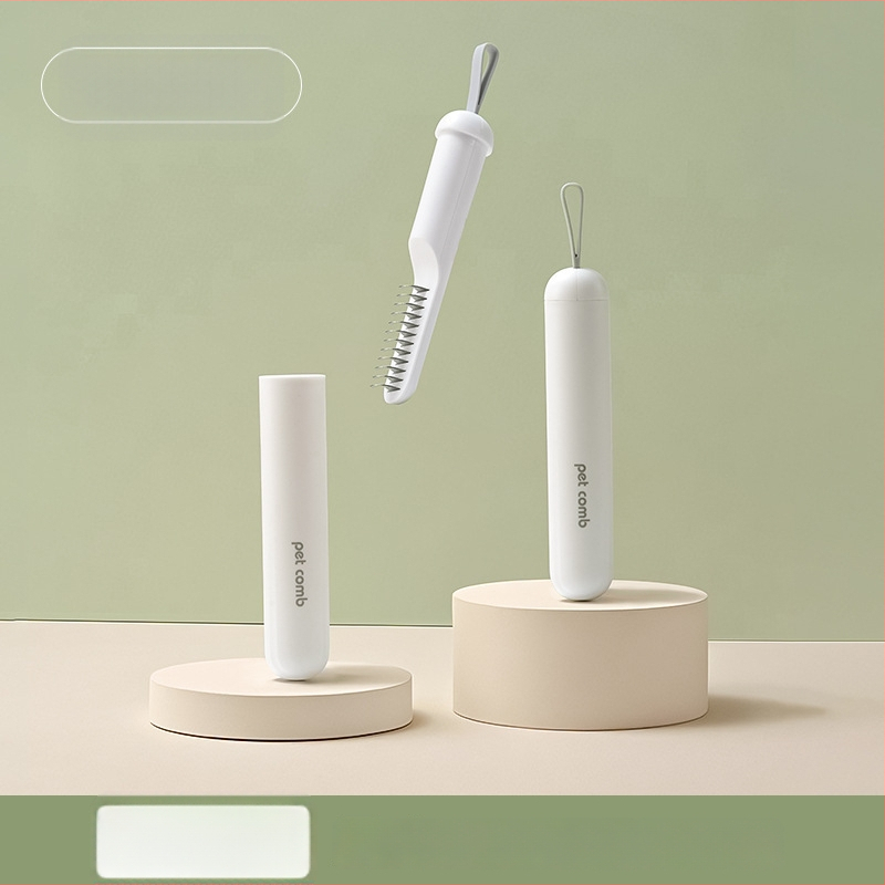 Volpet/Wopet Îndepărtător de păr pentru animale de companie pentru pisici cu blană lungă — ABS, oțel inoxidabil, cauciuc, cap pătrat