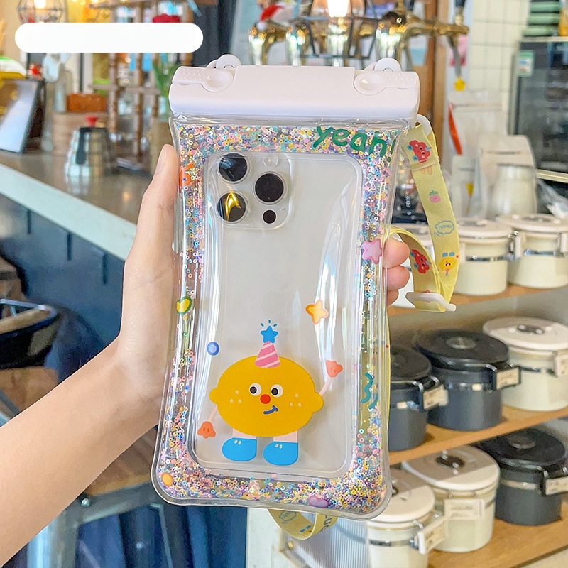 Vízálló telefontok dupla csatokkal és textilkötéllel – PVC zárt tok érintőképernyőhöz mobiltelefonokra (Kód Lh003)