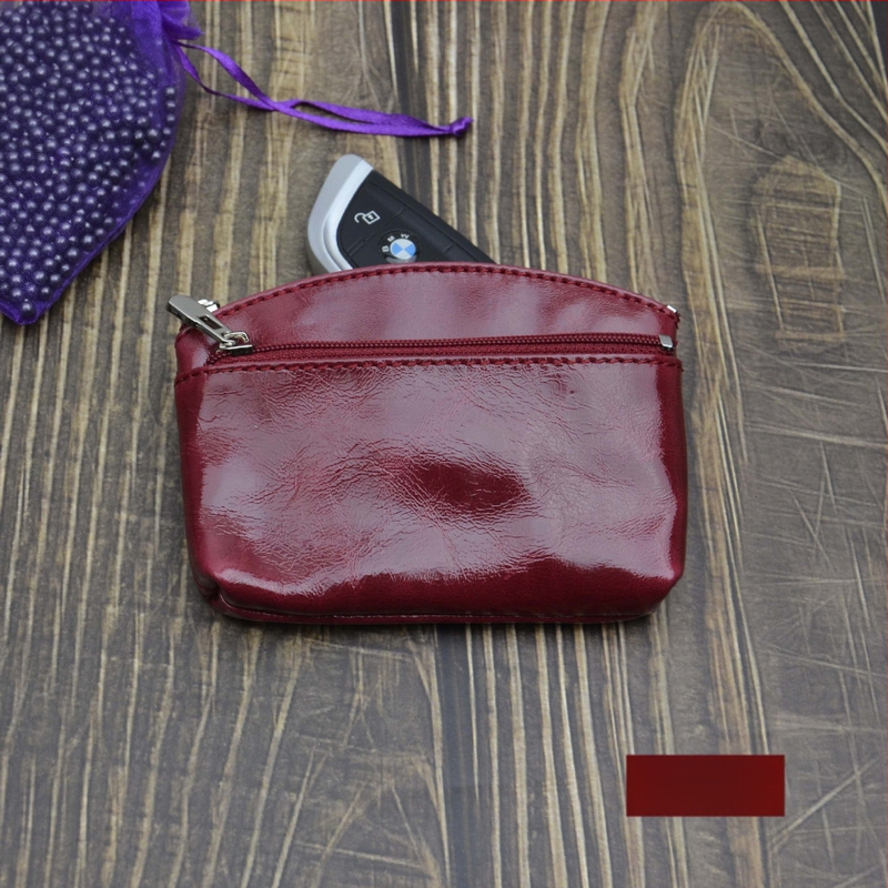 Portofel monedă din piele naturală, din piele de vită de prim strat, cu compartimente pentru monede, carduri și chei — stil urban