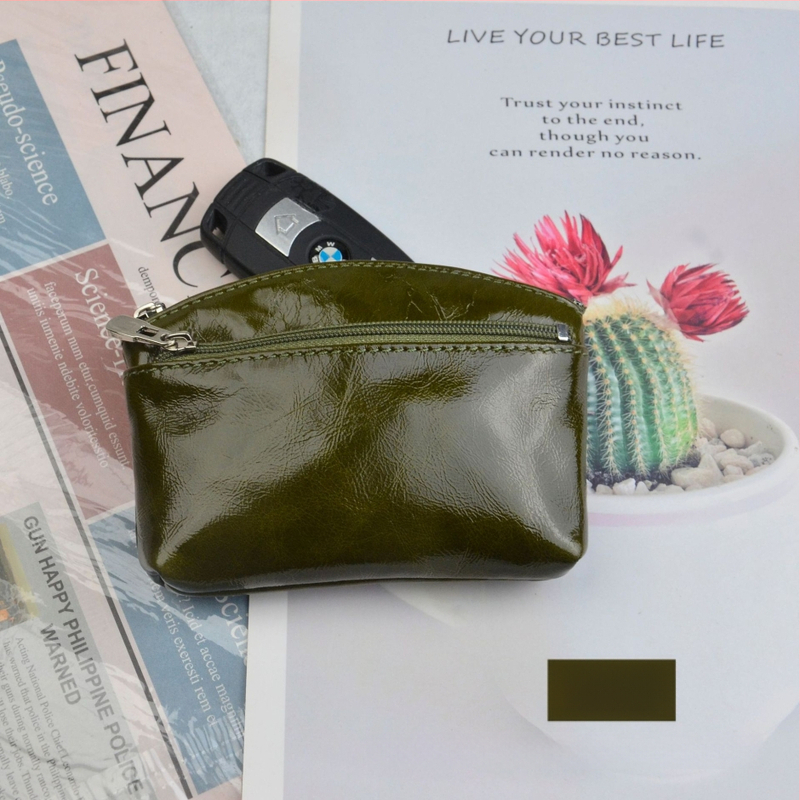 Portofel monedă din piele naturală, din piele de vită de prim strat, cu compartimente pentru monede, carduri și chei — stil urban