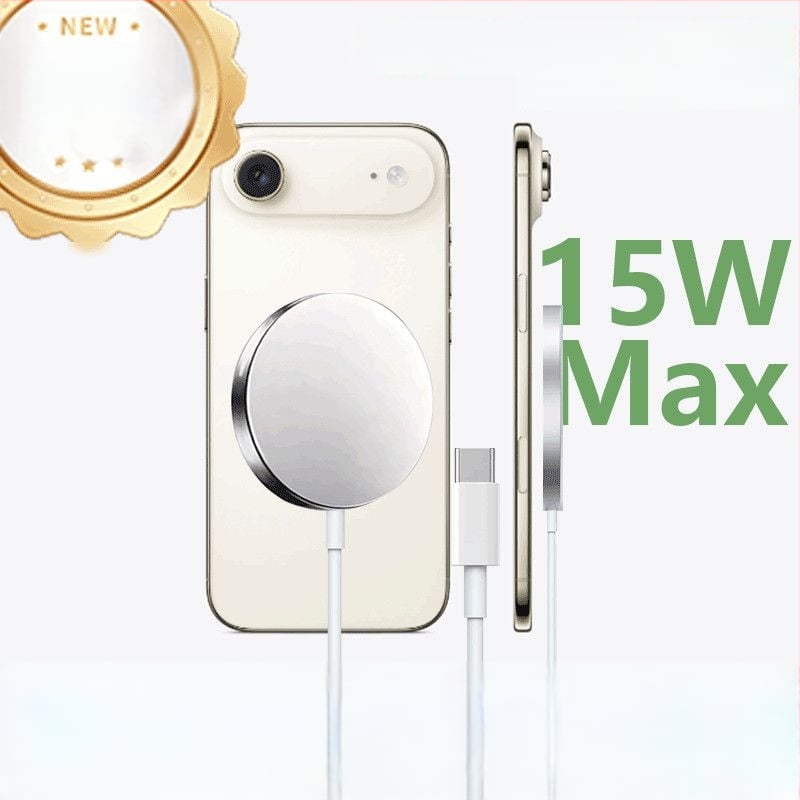 Безжично магнитно зарядно, Qi-съвместимо, магнитно захващане, изход 1W, преносимо зарядно за телефон