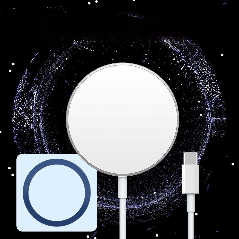Безжично магнитно зарядно, Qi-съвместимо, магнитно захващане, изход 1W, преносимо зарядно за телефон