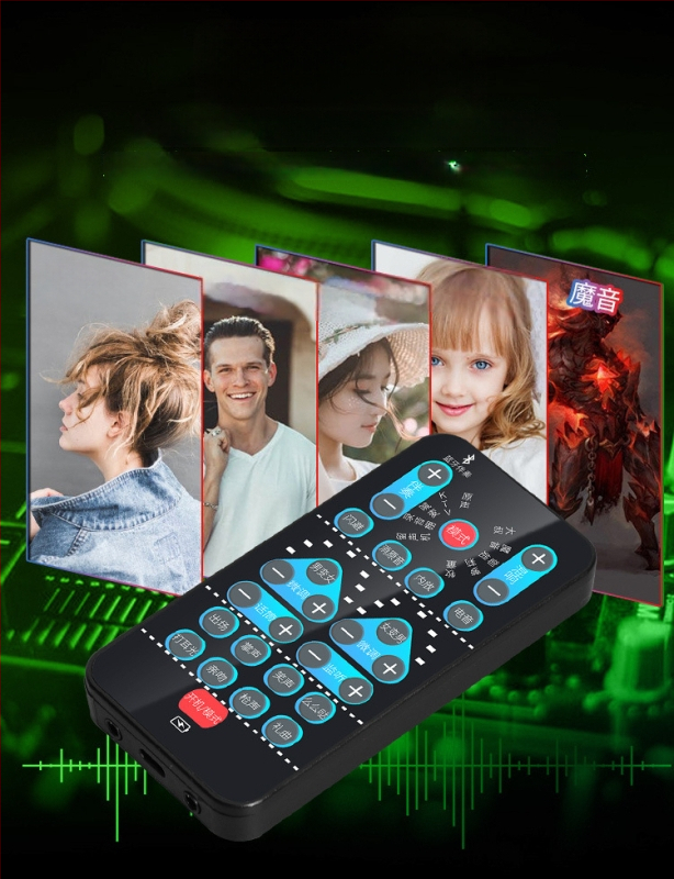 Card de sunet USB cu modificare de voce pentru streaming live pe mobil și PC — Model i9, baterie încorporată 500–800mAh, Bluetooth 4.0, 100Hz–20kHz, SNR ≥60dB