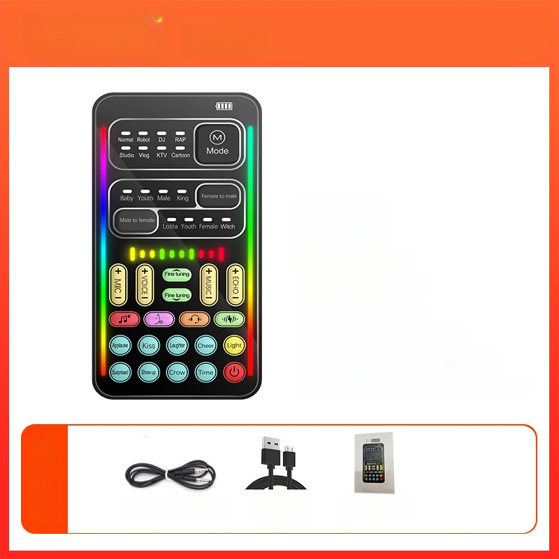 Card de sunet USB cu modificare de voce pentru streaming live pe mobil și PC — Model i9, baterie încorporată 500–800mAh, Bluetooth 4.0, 100Hz–20kHz, SNR ≥60dB