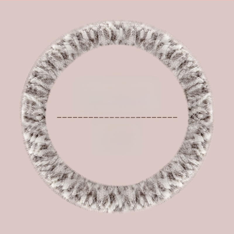 Husă de volan pentru automobil – unisex, model de iarnă, din pluș artificial, antiderapant, stil minimalist (Pluș artificial, Montaj universal, Sezon de iarnă, Mărci auto universale, Stil minimalist)