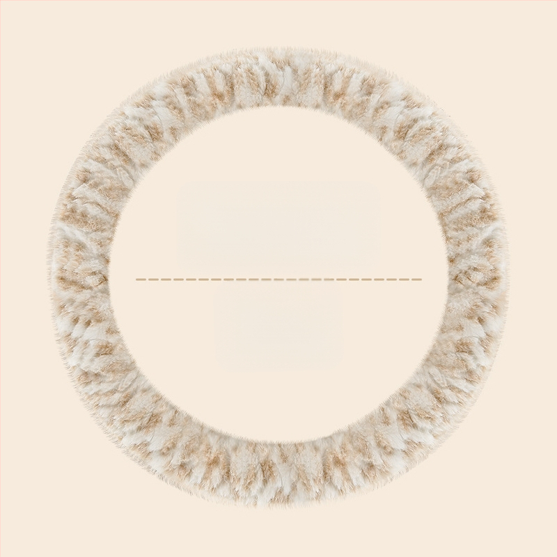 Husă de volan pentru automobil – unisex, model de iarnă, din pluș artificial, antiderapant, stil minimalist (Pluș artificial, Montaj universal, Sezon de iarnă, Mărci auto universale, Stil minimalist)