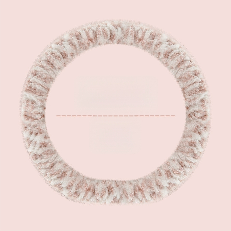 Husă de volan pentru automobil – unisex, model de iarnă, din pluș artificial, antiderapant, stil minimalist (Pluș artificial, Montaj universal, Sezon de iarnă, Mărci auto universale, Stil minimalist)