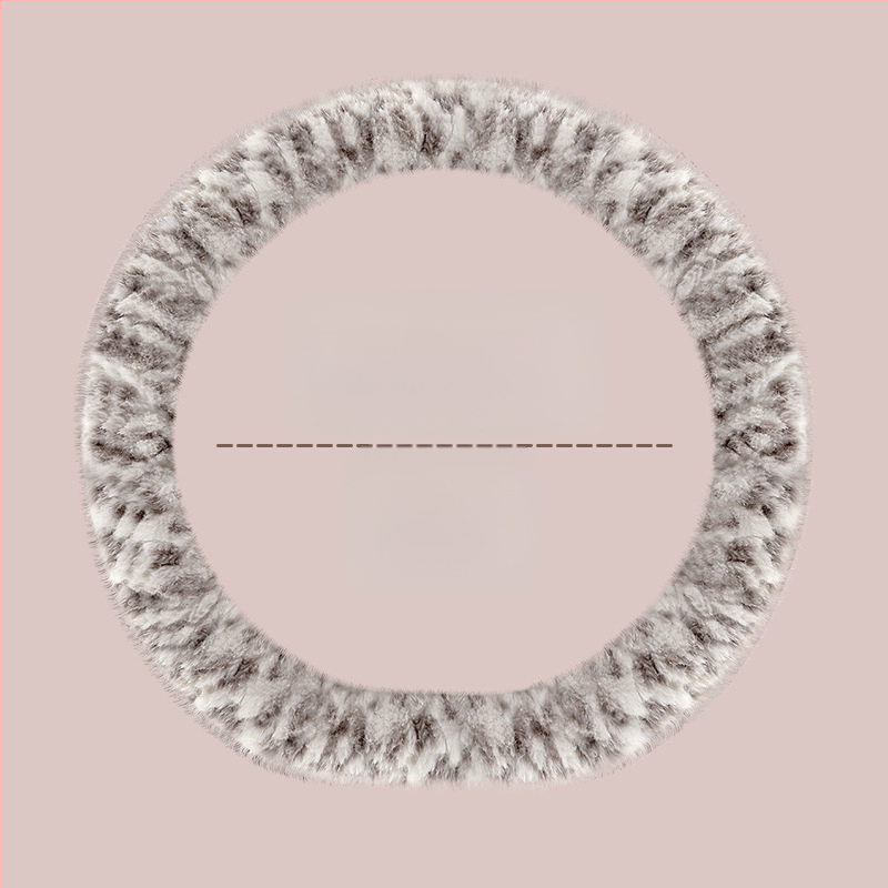 Husă de volan pentru automobil – unisex, model de iarnă, din pluș artificial, antiderapant, stil minimalist (Pluș artificial, Montaj universal, Sezon de iarnă, Mărci auto universale, Stil minimalist)