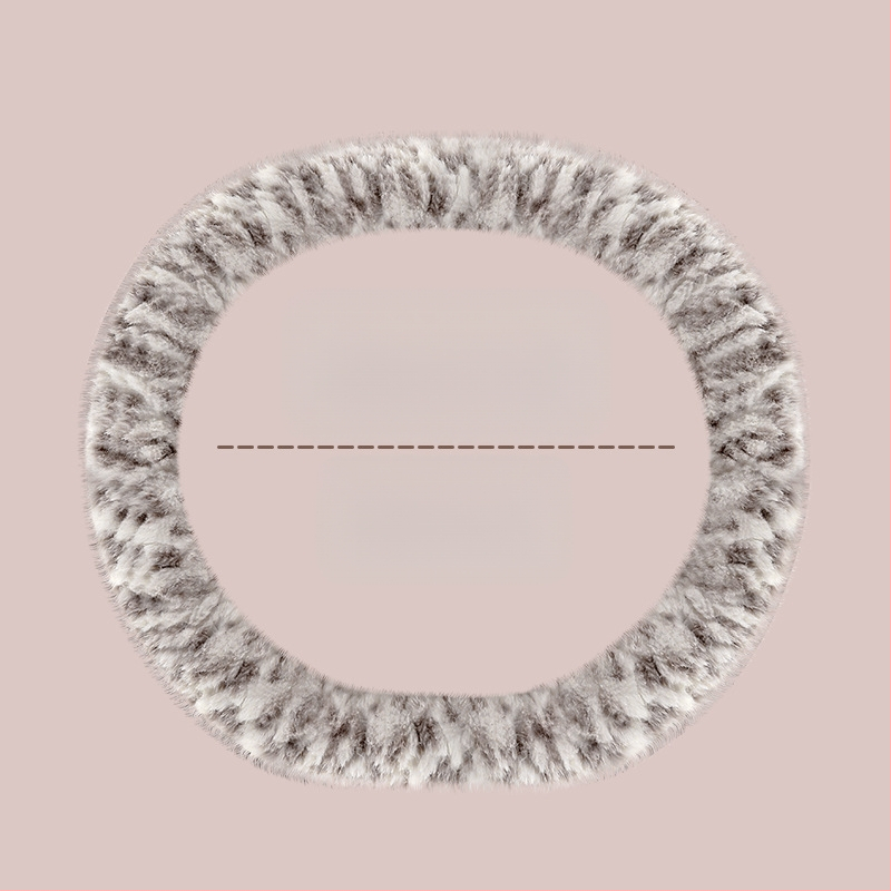 Husă de volan pentru automobil – unisex, model de iarnă, din pluș artificial, antiderapant, stil minimalist (Pluș artificial, Montaj universal, Sezon de iarnă, Mărci auto universale, Stil minimalist)