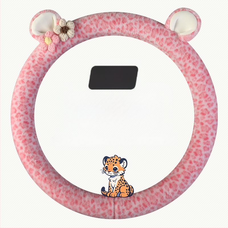 Acoperire volan din pluș - stil original, utilizare iarnă, potrivire universală, material: pluș sintetic