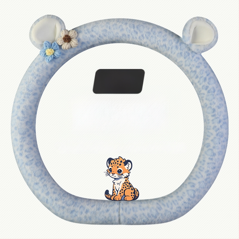 Acoperire volan din pluș - stil original, utilizare iarnă, potrivire universală, material: pluș sintetic