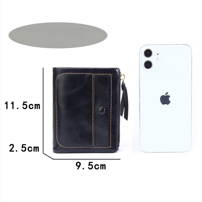 Igazi bőrből készült rövid pénztárca, első réteg marhabőrből, függőleges kártyatartó és érmés zseb