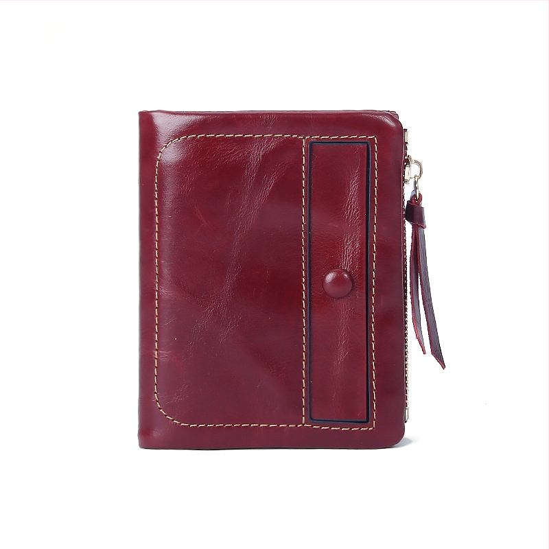 Igazi bőrből készült rövid pénztárca, első réteg marhabőrből, függőleges kártyatartó és érmés zseb