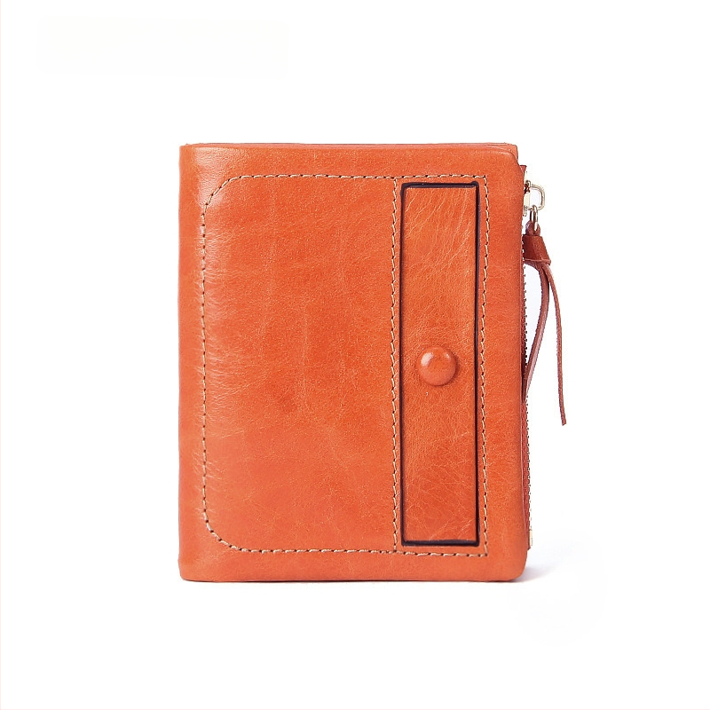 Igazi bőrből készült rövid pénztárca, első réteg marhabőrből, függőleges kártyatartó és érmés zseb