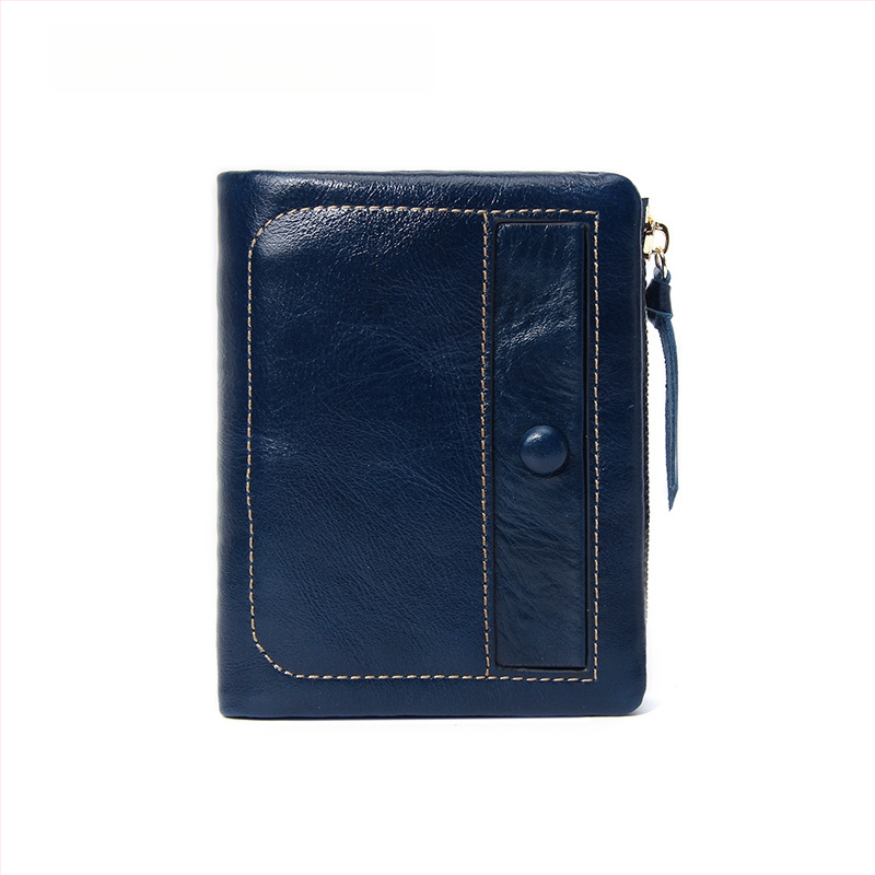 Igazi bőrből készült rövid pénztárca, első réteg marhabőrből, függőleges kártyatartó és érmés zseb