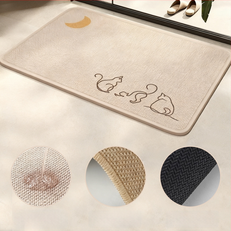 Japonijos stiliaus lino vonios kilimėlis, geometrinis raštas, kvadrato formos, skalbiamas, pritaikomas