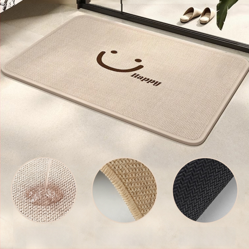 Japonijos stiliaus lino vonios kilimėlis, geometrinis raštas, kvadrato formos, skalbiamas, pritaikomas