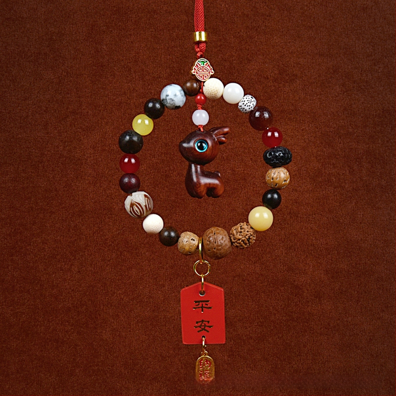 18 gyöngyös Bodhi autómedál – vintage fa belső dekoráció