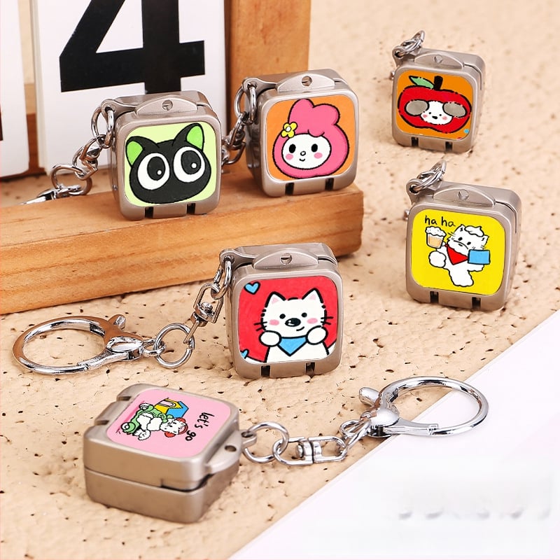 Clește de unghii portabil, pliabil, deschidere cu un singur clic – pandantiv drăguț pentru breloc cu temă pisică