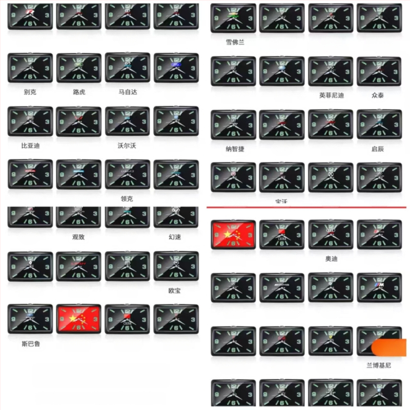 Τετράγωνο ρολόι αυτοκινήτου, κράμα σώματος, σχεδίαση με ρυθμιζόμενη γωνία, μετρητής θερμοκρασίας νερού αυτοκινήτου, καταγωγή: Ντονγκουάν