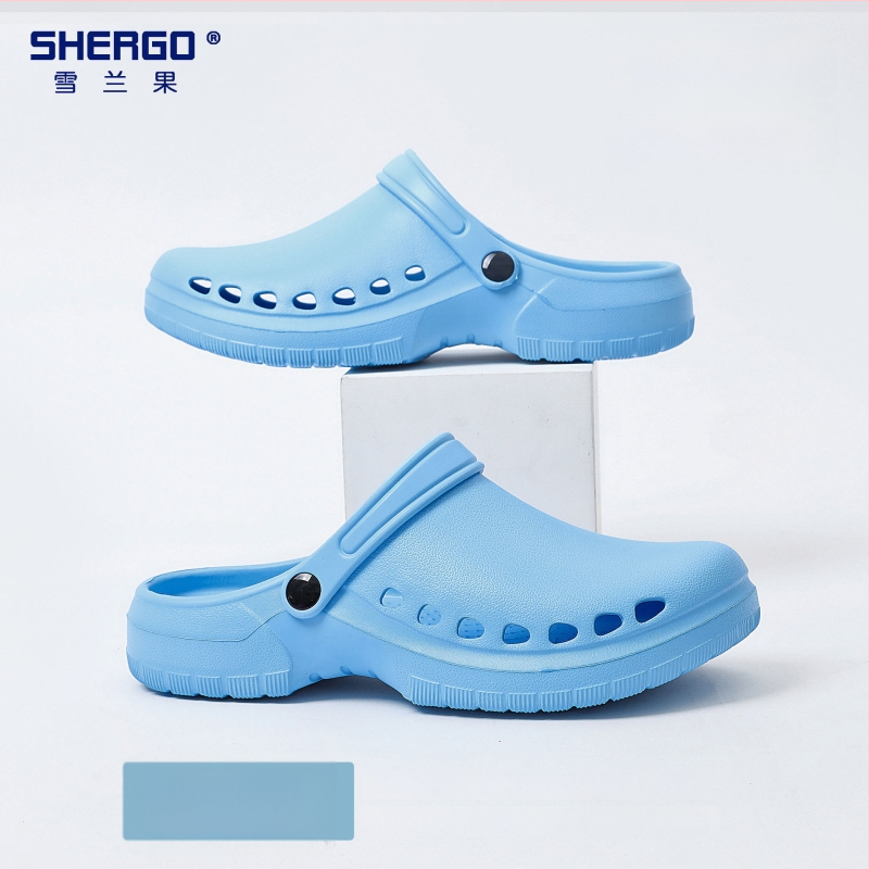 Pantofi chirurgicali unisex cu partea superioară EVA, talpă EVA, căptușeală din piele, toc în formă de pană, grosime talpă 3–5 cm