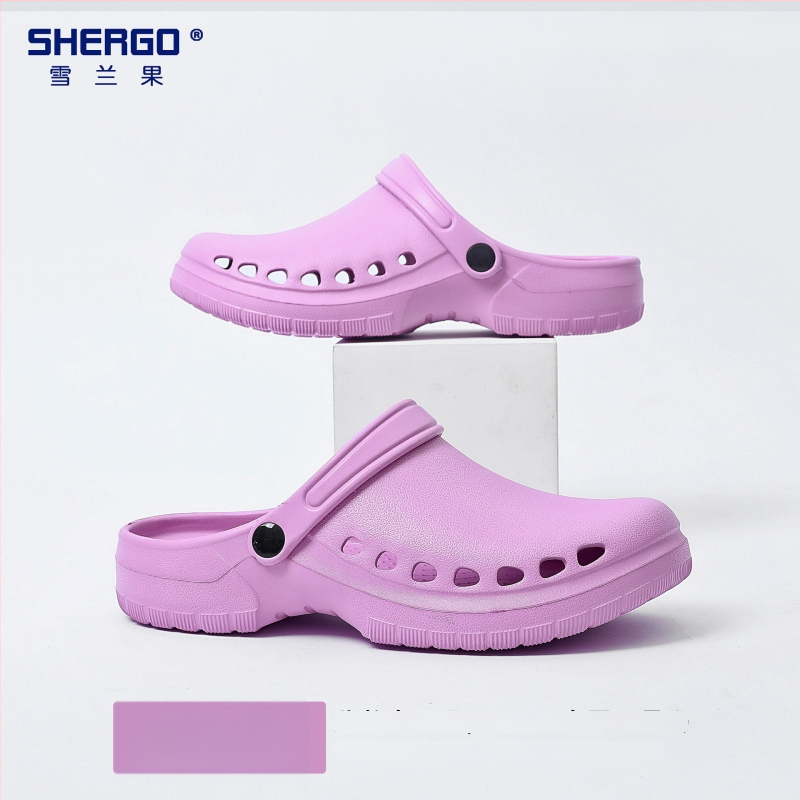 Pantofi chirurgicali unisex cu partea superioară EVA, talpă EVA, căptușeală din piele, toc în formă de pană, grosime talpă 3–5 cm