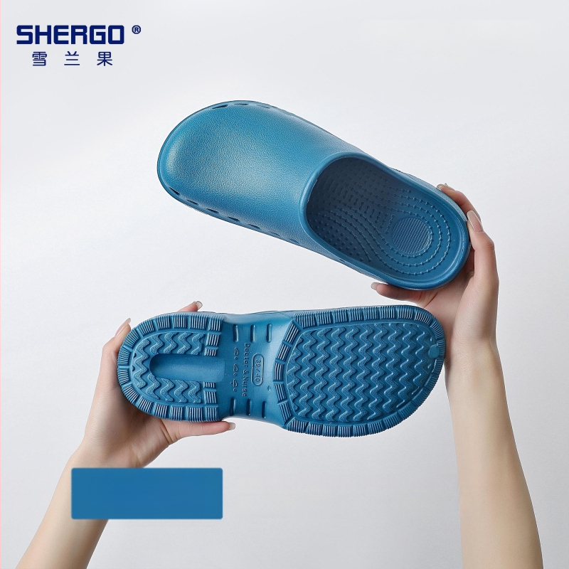 Pantofi chirurgicali unisex cu partea superioară EVA, talpă EVA, căptușeală din piele, toc în formă de pană, grosime talpă 3–5 cm