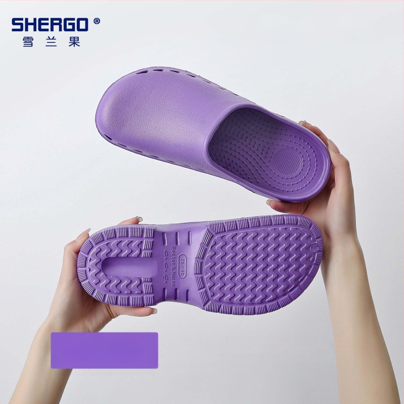 Pantofi chirurgicali unisex cu partea superioară EVA, talpă EVA, căptușeală din piele, toc în formă de pană, grosime talpă 3–5 cm