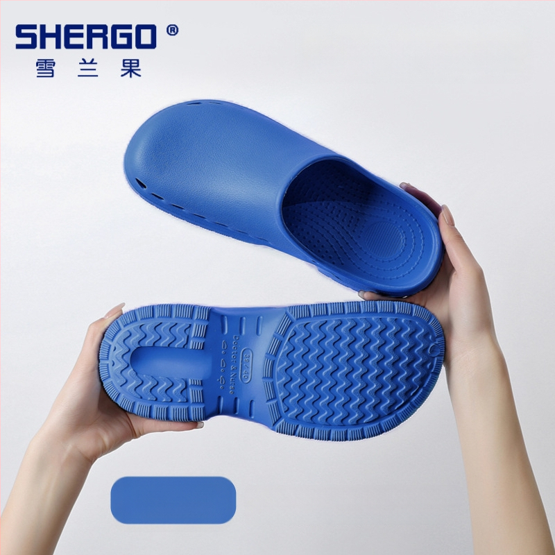 Pantofi chirurgicali unisex cu partea superioară EVA, talpă EVA, căptușeală din piele, toc în formă de pană, grosime talpă 3–5 cm