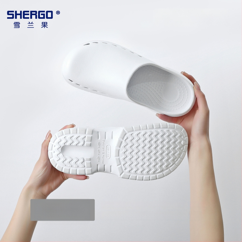 Pantofi chirurgicali unisex cu partea superioară EVA, talpă EVA, căptușeală din piele, toc în formă de pană, grosime talpă 3–5 cm