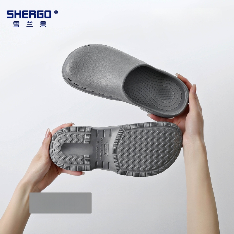 Pantofi chirurgicali unisex cu partea superioară EVA, talpă EVA, căptușeală din piele, toc în formă de pană, grosime talpă 3–5 cm