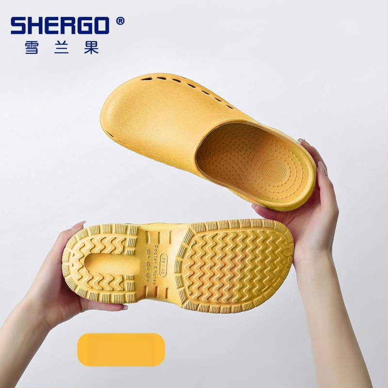 Pantofi chirurgicali unisex cu partea superioară EVA, talpă EVA, căptușeală din piele, toc în formă de pană, grosime talpă 3–5 cm