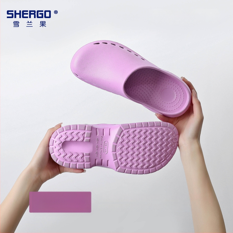 Pantofi chirurgicali unisex cu partea superioară EVA, talpă EVA, căptușeală din piele, toc în formă de pană, grosime talpă 3–5 cm