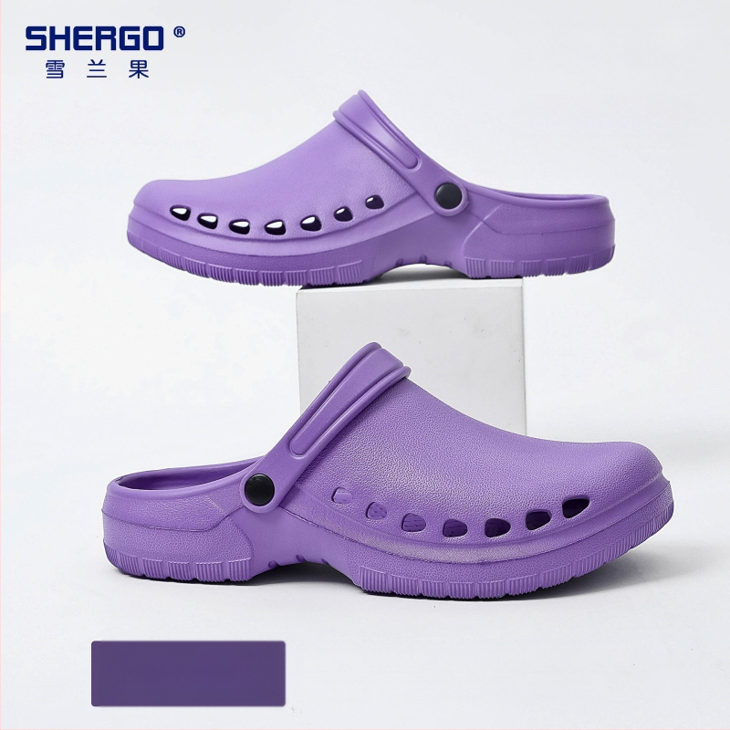 Pantofi chirurgicali unisex cu partea superioară EVA, talpă EVA, căptușeală din piele, toc în formă de pană, grosime talpă 3–5 cm